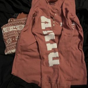 VS Only Sleep In PINK Waffle Weave Lounge Set